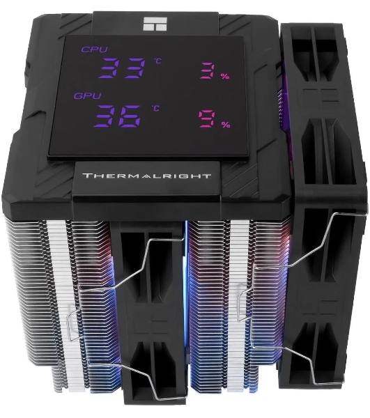 Устройство охлаждения(кулер) Thermalright Peerless Assassin 120 Digital ARGb Soc-AM5/AM4/1200/1700/1851 черный 4-pin 25.6dB Al+Cu LCD Ret (PA120-DIGITAL-BL-ARGb)