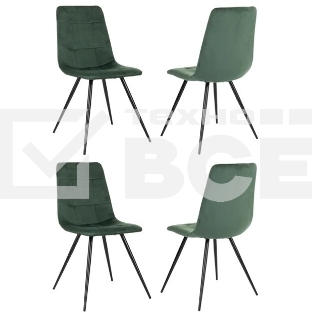 Стул для дома Бюрократ CH-K1_4 комплект 4 шт зеленый Holland 30 металл черный на ножках (CH-K1_1/HL30_4)