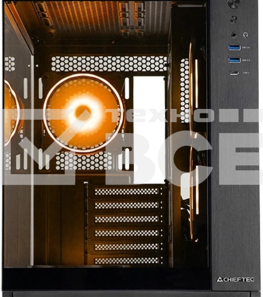 Компьютерный корпус Chieftec Visio черный без БП ATX 2x80мм 4x120мм 2x140мм 1xUSB 2.0 2xUSB 3.0 audio bott PSU