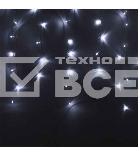 Гирлянда светод. Funray Бахрома IC-72W, 1.6x0.7м, 72 LED, хол.бел., IP20, прозрачный шнур 1,5м
