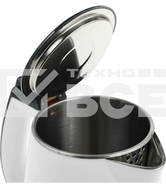 Чайник электрический Centek CT-0025 белый, металл 1.8 л, 2000 Вт, двойные стенки, кнопка вкл. на ручке