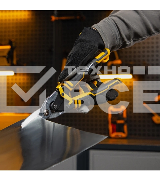 Ножницы по металлу Denzel, 270мм, прямой рез,сталь-CrMo, трехкомп.рук-ки