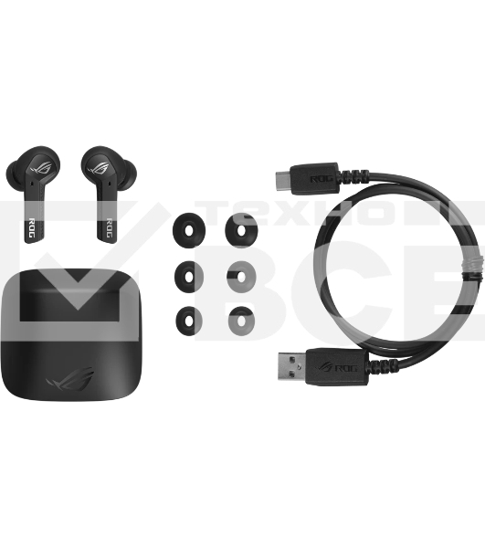Гарнитура ASUS ROG Cetra True Wireless SpeedNova чёрный, беспроводная, радиоканал, до 26 ч, совместимость с PS5