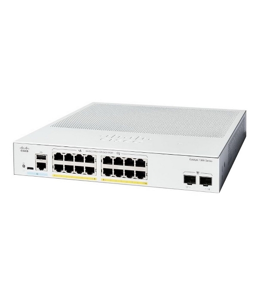 Коммутатор Cisco Catalyst C1300-16P-2G-L, 16×1 Гбит/с, 2×1 Гбит/с SFP