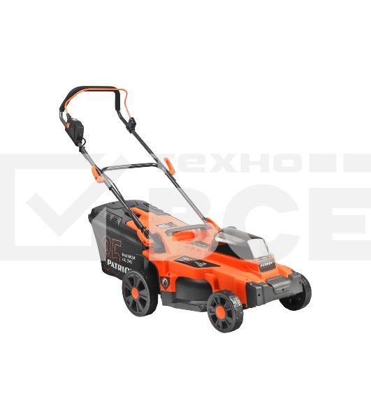 Газонокосилка аккумуляторная PATRIOT CM 440 2*21В UES, без акб и зу, бесщеточ, 37см, трав 35л пласт+мульчирование, центр. подъём 6 уровней (25-75), пласт дека