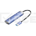 Сетевой адаптер Vention USB 3.0 M/Gigabit Ethernet RJ45+OTG хаб 3xUSB Синий - 0.15м., фото 1