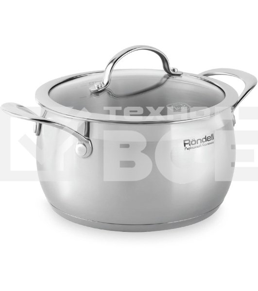 Кастрюля Rondell Admiring RDS-747 5.3 л. d=22 см (с крышкой) стальной