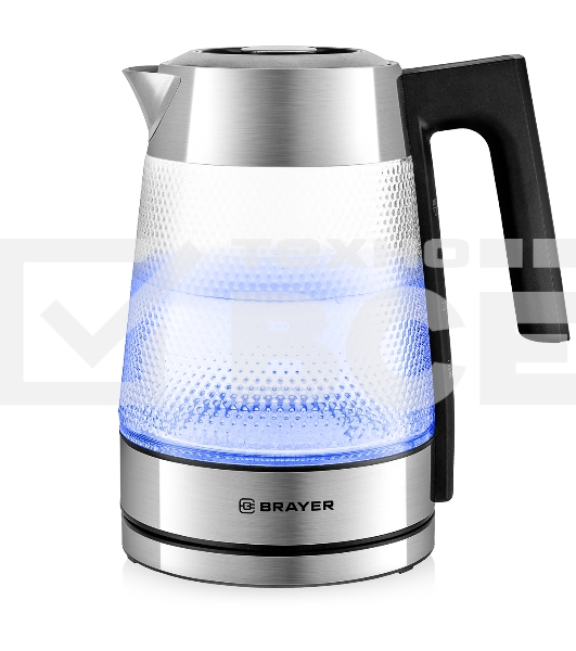 Чайник электрический BRAYER BR1079 2200 Вт, 1,8 л, серебристый