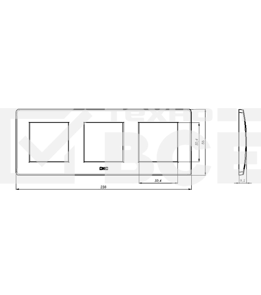 Рамка трехместная DKC Brava 75013W 2+2+2 модуля, белая