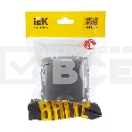 Розетка 1-местная IEK BRITE РСбш10-3-БрС с заземлением, с защитными шторками и крышкой, 16А IP20, сталь, фото3