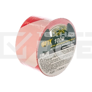 Лента сигнальная FIT IT 11852 красно-белая, 50*100 м