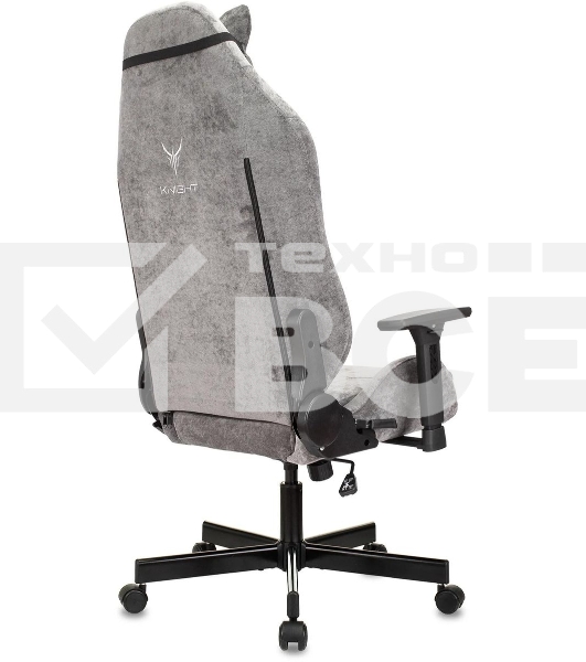 Кресло игровое Knight N1 Fabric серый Light-19 с подголов. крестовина металл
