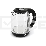 Чайник электрический Atlanta, ATH-2532 черн, стекло Стекло, 1,7л, 2200Вт, ЦИФРОВОЙ КОНТРОЛЛЕР ТЕМПЕРАТУРЫ НА РУЧКЕ, черный, температурная иллюминация, защита от перегрева без воды., фото 1