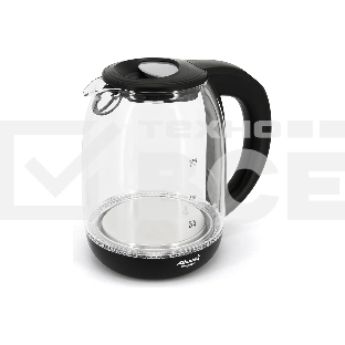 Чайник электрический Atlanta, ATH-2532 черн, стекло Стекло, 1,7л, 2200Вт, ЦИФРОВОЙ КОНТРОЛЛЕР ТЕМПЕРАТУРЫ НА РУЧКЕ, черный, температурная иллюминация, защита от перегрева без воды.