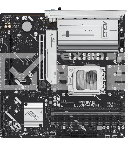 Материнская плата ASUS PRIME B850M-A WIFI, AM5, AMD B850, 4xDDR5, 4xSATA, 3xM.2, 1xPCIe 5.0 x16, 1xPCIe 4.0 x16, 1xHDMI, 2xDP, 1x2.5Gb LAN, Wi-Fi 6E, Bluetooth 5.3, 2xUSB-A 10Gbps, 2xUSB-A 5Gbps, 4xUSB-A 2.0, 3x3.5 мм, 7.1, mATX