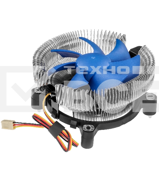 Кулер для процессора Crown CM-90 v2 серебристый/синий, 90 мм, алюминий, 2000 об/мин, 20 дБ, 3 pin, 95 Вт, 57 мм