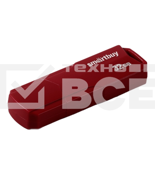 Флешка USB SmartBuy CLUE Burgundy (SB32GbCLU-BG), 32Gb, USB 3.1, R/W 40/25, красный