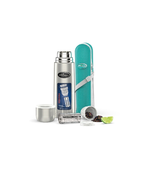 Термос БИОСТАЛЬ NB-1000 ВZ с узкой горловиной, В ЧЕХЛЕ, ПРОБКА С СИТЕЧКОМ, 1.0 л.