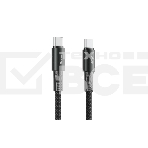 Кабель OLMIO MASTER, Type-C - Type-C, 60W 3A, 1.2м, тканевая оплетка, черный, фото2