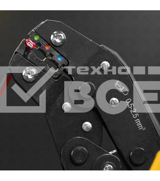 Клещи для обжима изолир. наконечников Denzel НКИ и НВИ, разъемов РПИ, гильз ГСИ, 0,5 - 2,5 мм2