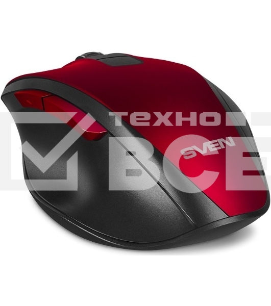 Мышь беспроводная SVEN RX-525SW красная (бесшумн. кл., 5+1кл. 600-1400DPI, Soft-touch, блист.)