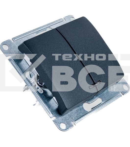 Механизм выключателя 2-кл. СП Glossa 10А IP20 10AX с подсветкой антрацит SchE GSL000753
