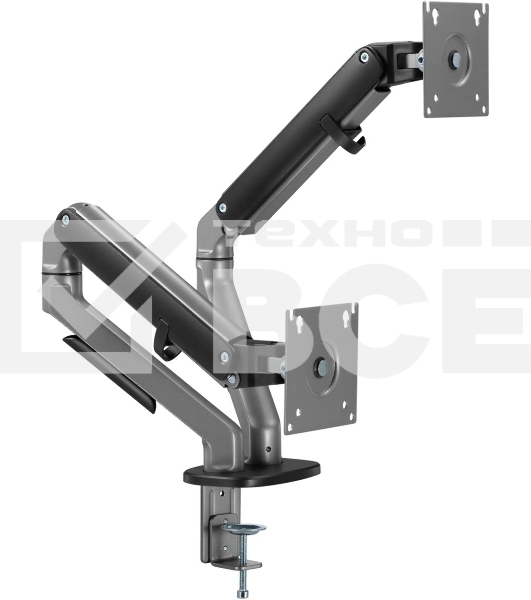 Кронштейн для мониторов Ultramounts UM735BL черный/серый 17'-27' макс.7кг крепление к столешнице поворот и наклон