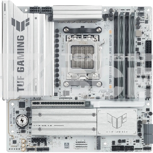 Материнская плата Asus TUF GAMING B850M-PLUS WIFI7 W, AM5, AMD B850, 4xDDR5, 4xSATA, 3xM.2, 1xPCIe 5.0 x16, 1xPCIe 3.0 x1, 1xDP, 1xHDMI, 1x2.5Gb LAN, Wi-Fi 7, Bluetooth 5.4, 1xUSB-C 20Gbps, 3xUSB-A 10Gbps, 4xUSB-A 5Gbps, 4xUSB-A 2.0, 5x3.5 мм, 7.1, mATX