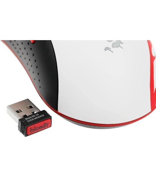 Мышь беспроводная A4Tech Bloody R90 Plus Naraka белый, 5000 dpi, радиоканал, USB, кнопки - 8