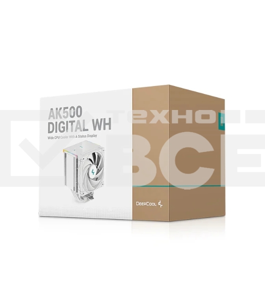 Кулер для процессора DEEPCOOL AK500 DIGITAL WH белый, 120 мм, алюминий/медь, 1850 об/мин, 28 дБ, 4 pin, 240 Вт, 160 мм