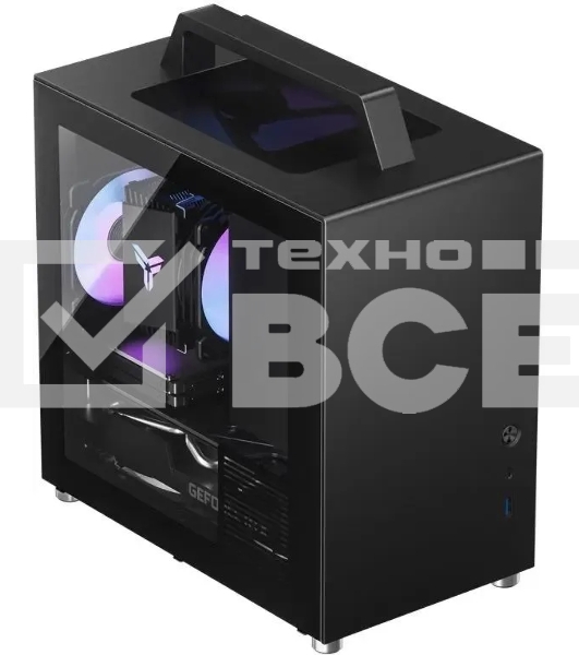 Компьютерный корпус JONSBO T8 PLUS Black без БП, боковые панели из закаленного стекла, mini-ITX, черный