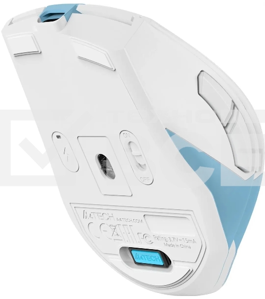 Мышь беспроводная A4Tech Fstyler FG45CS Air2 голубой/белый, 2000 dpi, радиоканал, USB, кнопки - 7