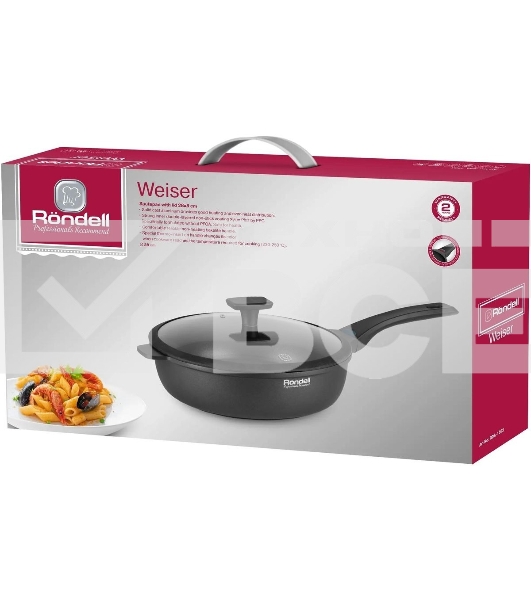 Сотейник Rondell Weiser RDA-1553, 28 см, с крышкой, черный