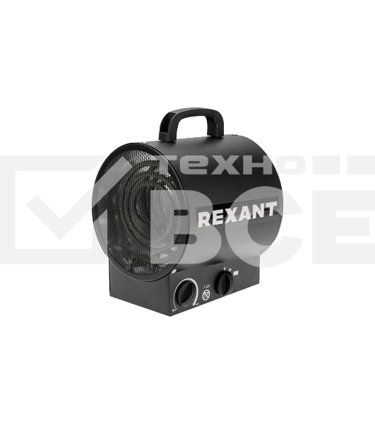 Пушка тепловая электрическая Rexant 60-0037 круглая, прямоугольная подставка, ТЭН, 3кВт