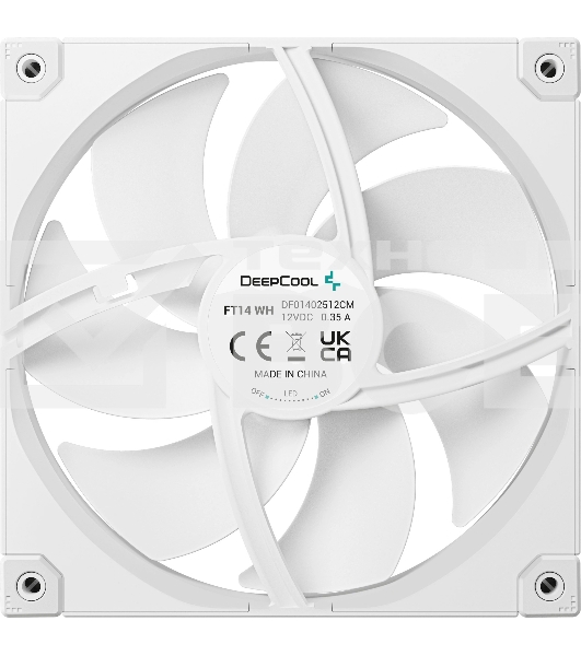 Вентилятор для корпуса DEEPCOOL FT14 белый, 140 мм, 1650 об/мин, 25.1 дБ, 4 pin