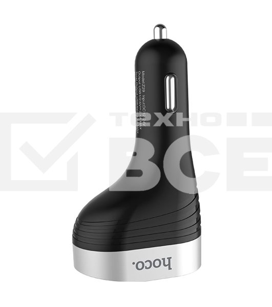 Автомобильная зарядка HOCO Z29 Regal, 2xUSB + прикуриватель, 3.1A, 96W, черный