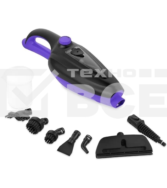 Швабра паровая Kitfort КТ-1051 1500Вт черный/фиолетовый