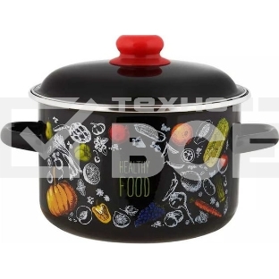 Кастрюля Appetite 1RD221М Healthy food с крышкой, эмалированная сталь 5,5 л