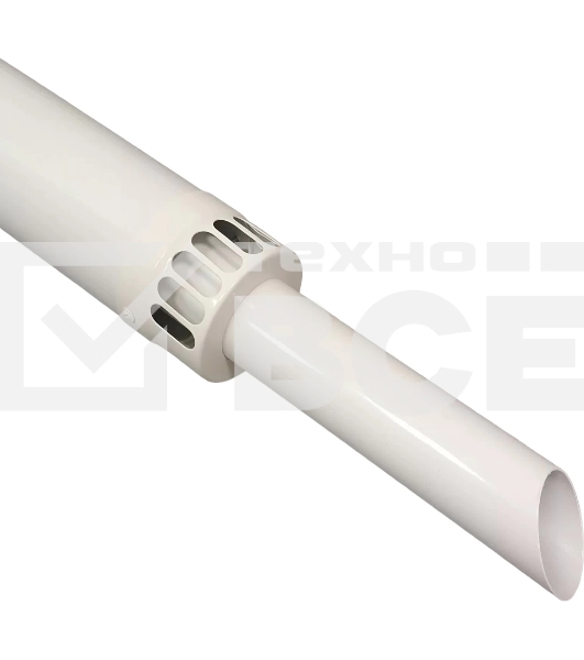 Труба коаксиальная с наконечником d 60-100 мм 1000 мм выступ дымовой трубы 250 мм, антиоблединительное исполнение