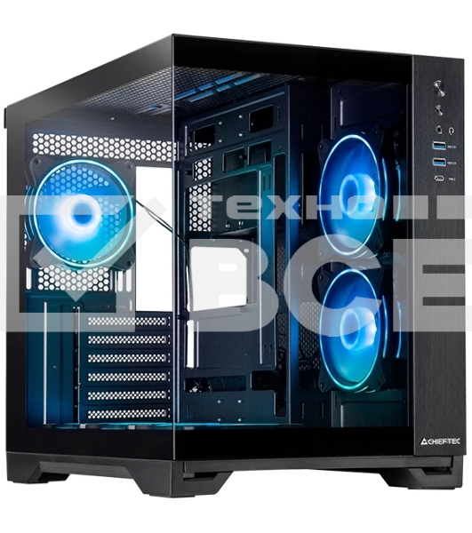 Компьютерный корпус Chieftec Visio черный без БП ATX 2x80мм 4x120мм 2x140мм 1xUSB 2.0 2xUSB 3.0 audio bott PSU