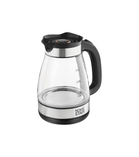 Чайник электрический Homestar HS-1044 1.8 л,стекло/пластик, черный