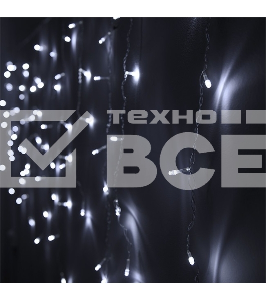 Гирлянда светод. Funray Бахрома IC-72W, 1.6x0.7м, 72 LED, хол.бел., IP20, прозрачный шнур 1,5м