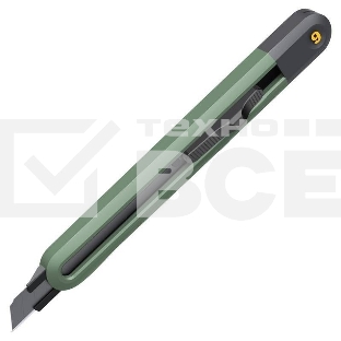 Технический нож Home Series Green Deli HT4009L ширина лезвия 9мм, эксклюзивный дизайн, корпус из высококачественного софттач пластика