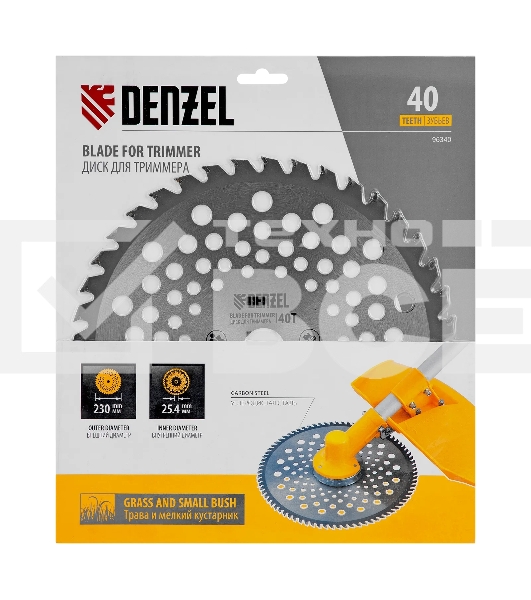Диск для триммера Denzel 230 х 25,4 толщина 1,3 мм, 40 зубьев