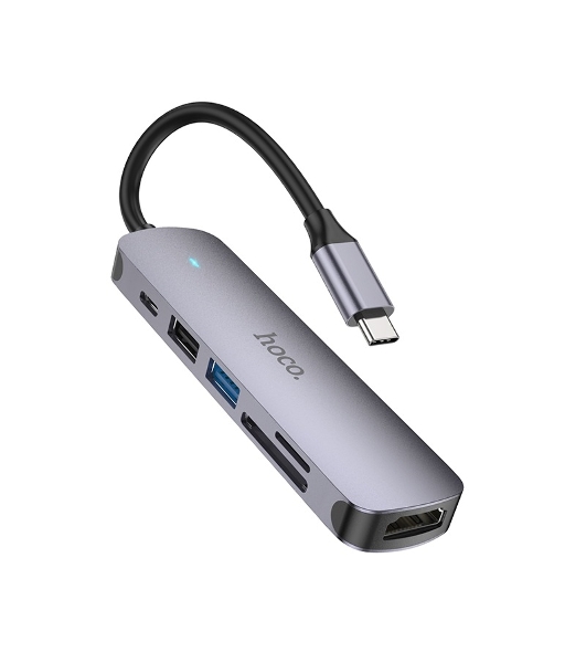 Док-станция Hoco HB28, USB Type-C, USB 3.0/PD100W/SD/TF/USB 2.0/HDMI, USB Type-C