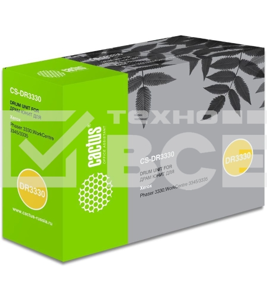 Блок фотобарабана Cactus 101R00555 CS-DR3330 черный ч/б:30000стр. для Ph 3330/WC 3345/3335 Xerox