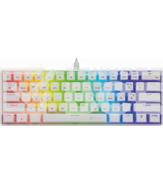 Клавиатура Oklick K763W (1920562) беспроводная, USB, Bluetooth/Радиоканал, белый