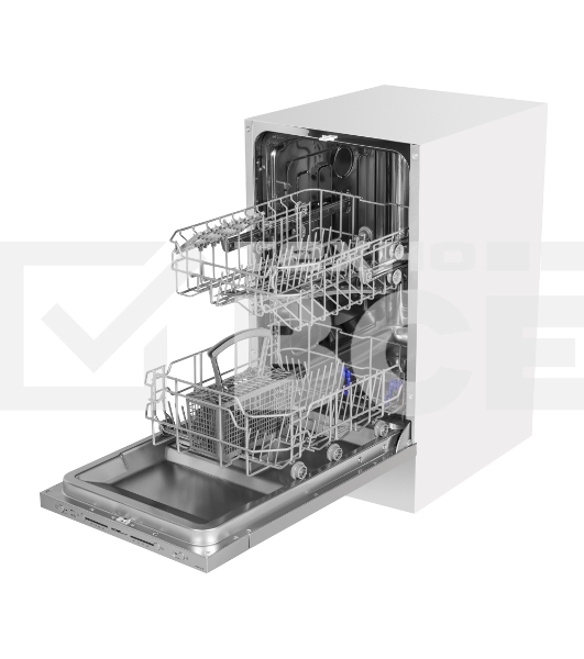 Встраиваемая посудомоечная машина HOMSAIR DW44L-2, серебристый, 44.8 см, 9 компл., 49 дБ, класс A++