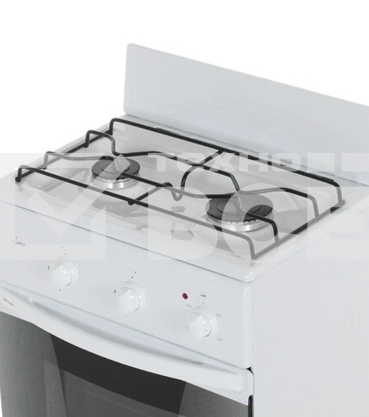Плита комбинированная Flama CK 2201 W белый, конфорок 2 шт газовых, духовка 30 л, 50 см x 85 см x 38 см