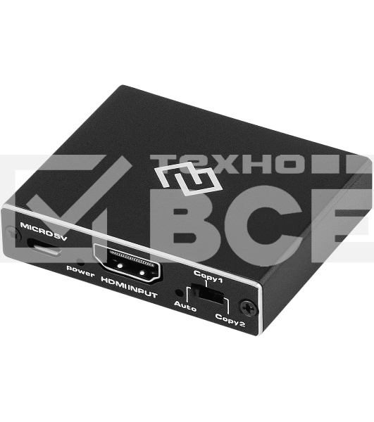 Сплиттер аудио-видео Digma DHSP-v2x2 HDMI (f)/2хHDMI (f) черный